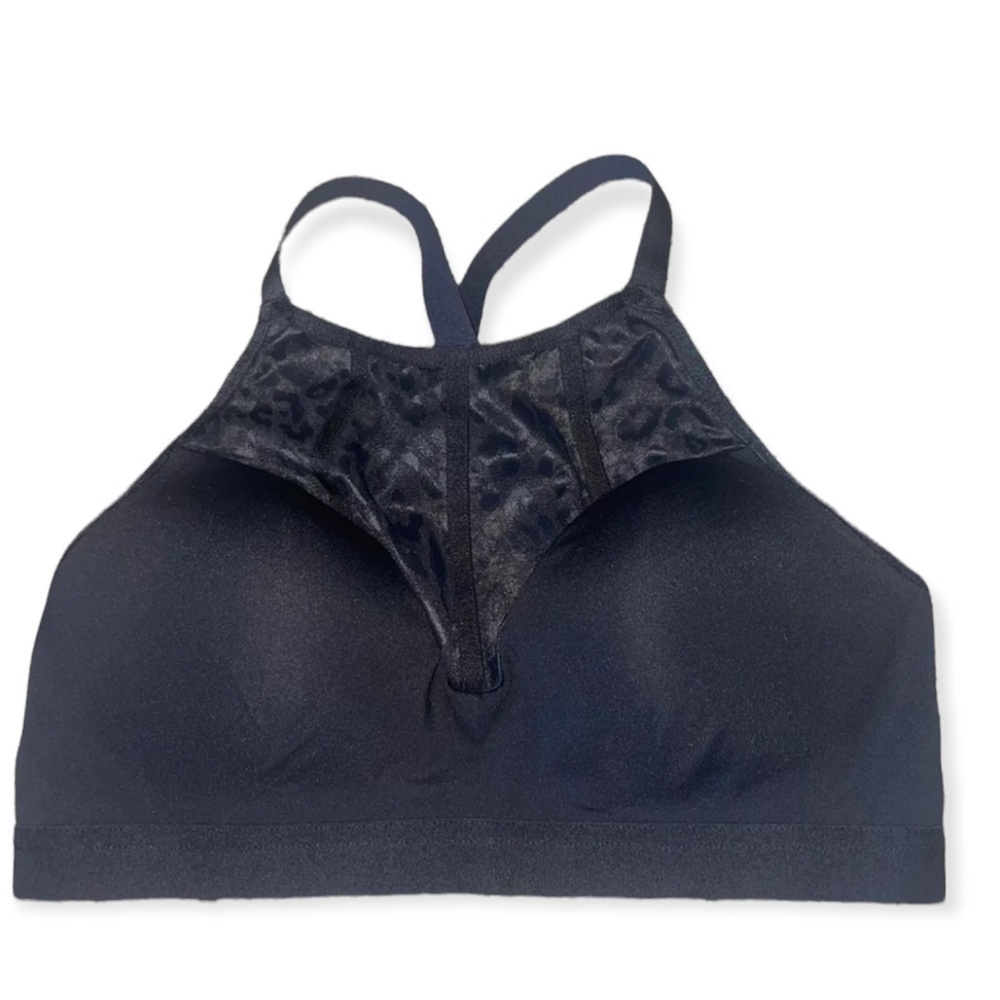 Victoria's Secret Black Cheetah High Neck Bra